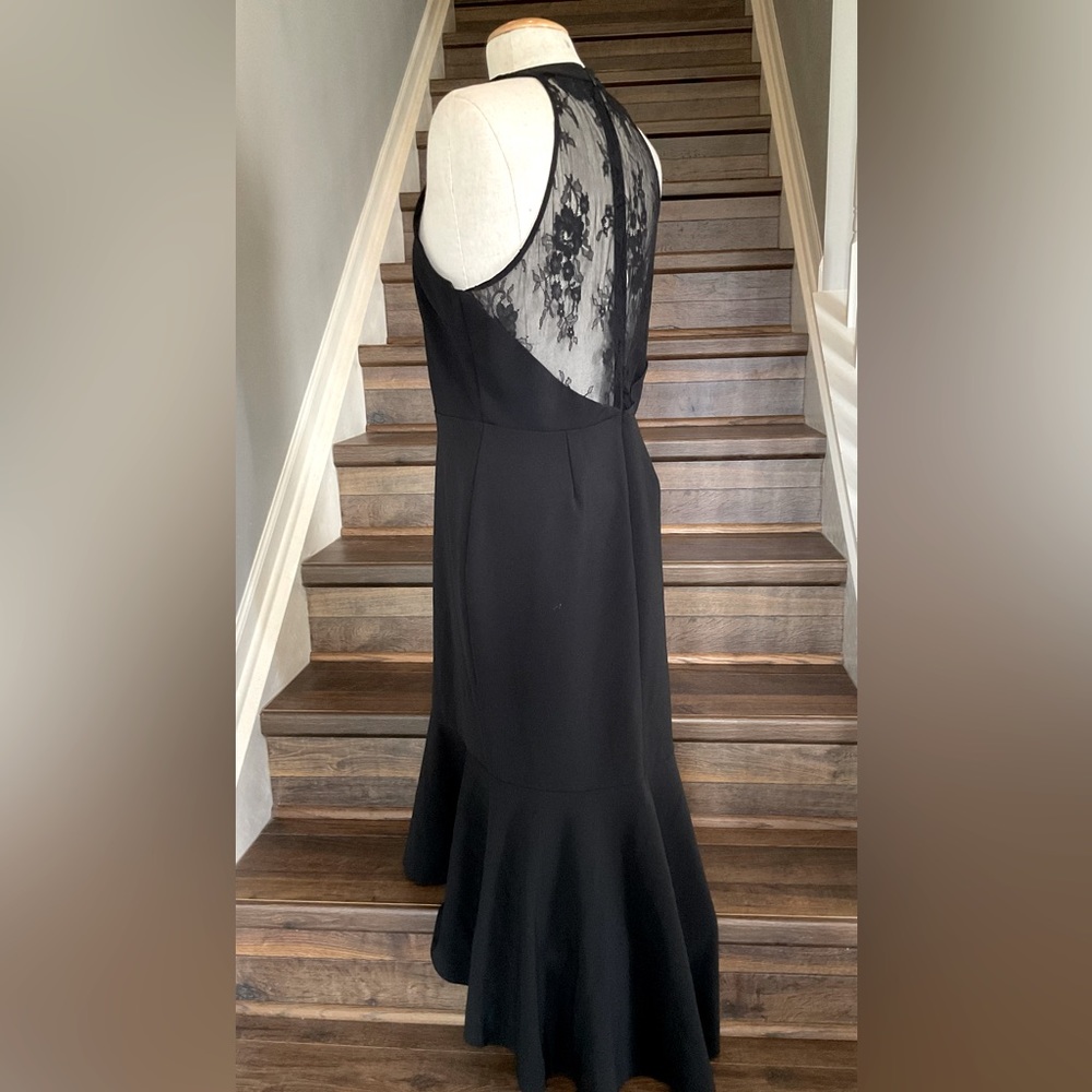 Parker Black Label Mermaid Lace Back Black Dress Size 10